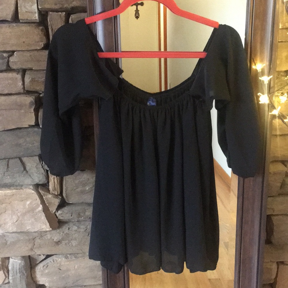 Black off the shoulder blouse